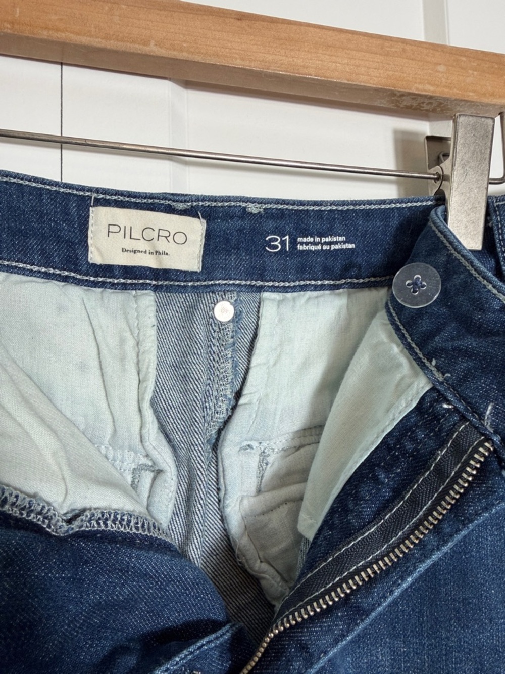 Pilcro Wide Leg Dark Blue Denim Culottes - Picture 4 of 5